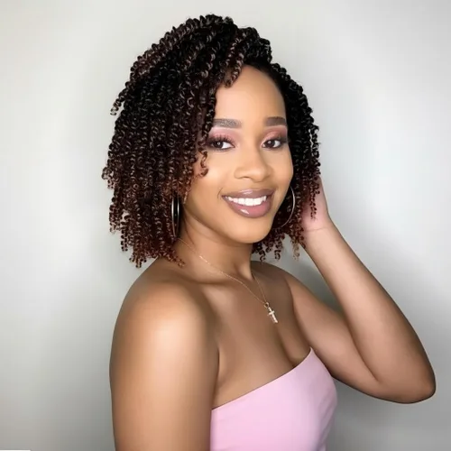 Miniatura 29 de Fulcrum Cabello Passion Twist de 6 pulgadas, 8 paquetes de cabello de ganchillo Passion Twist para mujeres negras, cabello pretrenzado de ganchillo