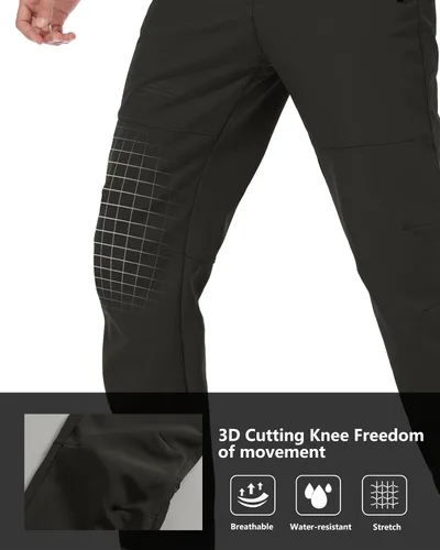 Miniatura 4 de Mens Snow Ski Waterproof Softshell Snowboard Pants Outdoor Hiking Fleece Lined