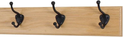 Miniatura 19 de PegandRail Perchero de roble con ganchos estilo sombrero y abrigo de bronce aceitado (castaño, 15 x 3.5 pulgadas con 3 ganchos)
