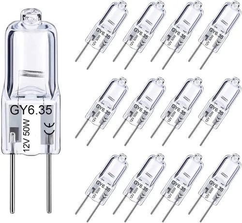 Miniatura 11 de Bombilla GY6.35 de 20 W, paquete de 12 bombillas regulables GY6.35 Q20/CL/GY6/12V/T3/T4 JC tipo GY6.35/G6.35 base bipin AC/DC 12V blanco cálido