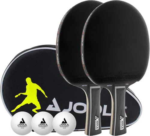 JOOLA Duo Pro Ping Pong Paddles Set of 2 - Professional Table Tennis Paddles, Three Advanced 3 Star Tournament Ping Pong Balls and Carrying Case -