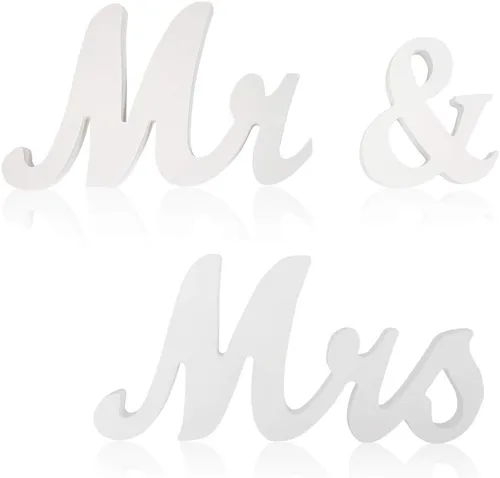 Miniatura 11 de Señal de boda Mr & Mrs con letras decorativas, rústico elegante, purpurina de oro rosa, 12.52 x 7.09 pulgadas dorado rosa brillante