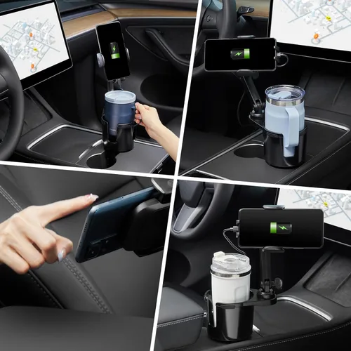 Miniatura 6 de This Hill Soporte para Tazas con Cargador de Teléfono, Carga Rápida de 15W con Sujeción Automática, Soporte de Teléfono para Cargador de Portavasos
