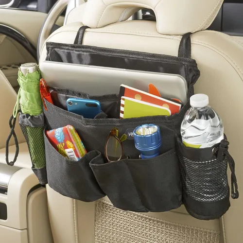 Miniatura 5 de Organizador para asientos de automóvil, de la marca High Road, pack de 2, XL, Negro