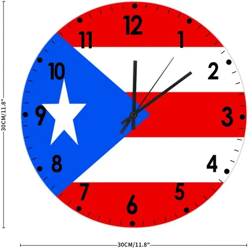 Miniatura 72 de Cheyan Reloj de pared con bandera de Canadá de 12 pulgadas, silencioso, sin tictac, de PVC, funciona con pilas, reloj redondo decorativo, regalo