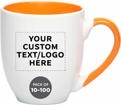 Miniatura 5 de Juego de 1 tazas de café grandes estilo bistro personalizadas de 16 onzas, paquete personalizado a granel, perfectas para café, té, expreso, cacao