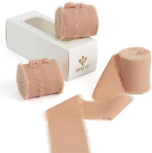 Miniatura 19 de MEEDEE Cinta de Gasa Deshilachada Rosa Empolvado de 2 Pulgadas Cintas de Gasa con Flecos Cintas Rosa Empolvado para Manualidades Cinta de Gasa