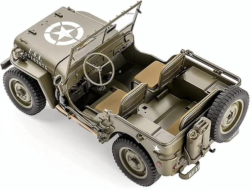 Miniatura 9 de FMS RocHobby - Vehículo RC 1/12 1941 MB Scaler Willys Jeep Control Remoto Crawler Camión Militar 4x4 Todoterreno con Transmisor, Batería y Cargador