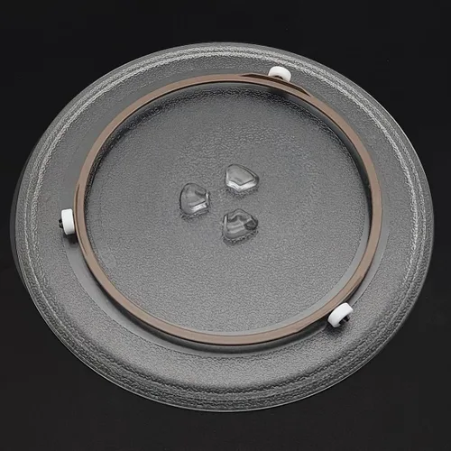 Miniatura 4 de Anillo giratorio de microondas de 7 pulgadas con rodillos de 0.551 in, soporte de bandeja giratoria de placa de vidrio para horno de microondas de 7