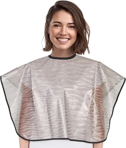 Capa impermeable unisex-adulto para teñir el cabello, capas cortas de peine para estilista de cabello, delantal para maquillaje para color de Gris