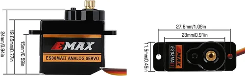 Miniatura 3 de ES08MA II 12g Mini Engranaje de Metal Analógico Servo A Prueba de Golpes Estable Compatible para Modelo RC Uno Pack De