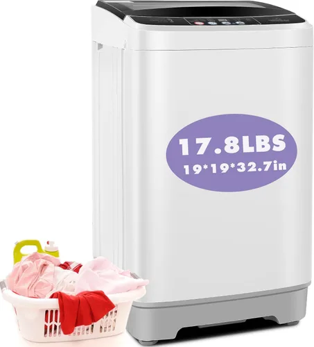 Nictemaw - Lavadora portátil de gran capacidad de 17.8 libras, 2.4 pies cúbicos, con 10 programas y 8 niveles de agua, mini lavadora portátil para
