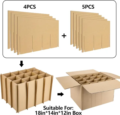 Miniatura 3 de codree 4 Kits de Embalaje de Vidrio - Divisores de Vidrio para Cajas de Mudanza - Cajas de Embalaje de Cristalería Divisores Corrugados con 48 4