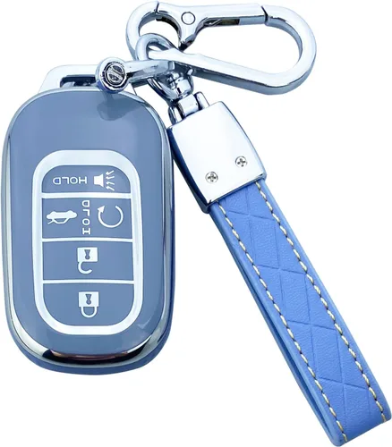 Miniatura 10 de Funda para llavero compatible con Honda Civic Accord CR-V HR-V Pilot 2022 2023, llavero de TPU suave de protección completa, carcasa bonita (blanco)