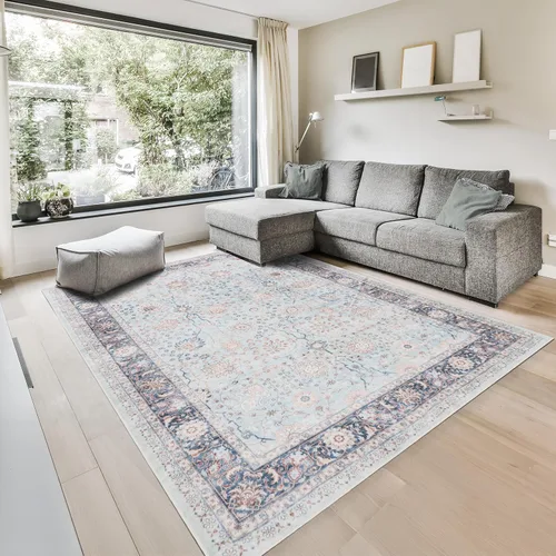 Miniatura 9 de GLN Rugs Traditional Collection - Alfombra de felpilla lavable a máquina, tradicional, antideslizante, alfombra de felpilla de pelo bajo, para sala