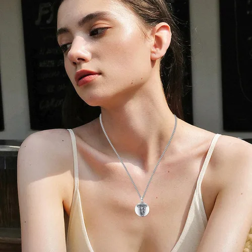 Miniatura 227 de Collar con colgante de plata de ley 925 con medalla de San Patrón, joyería religiosa para hombres y mujeres, con cadena de acero inoxidable 316L