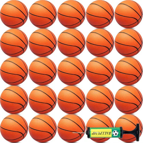 Miniatura 14 de Oleitodh Juego de 40 mini pelotas de baloncesto inflables de 6 pulgadas, juego de baloncesto pequeño de PVC para juegos de aro de puerta, regalos