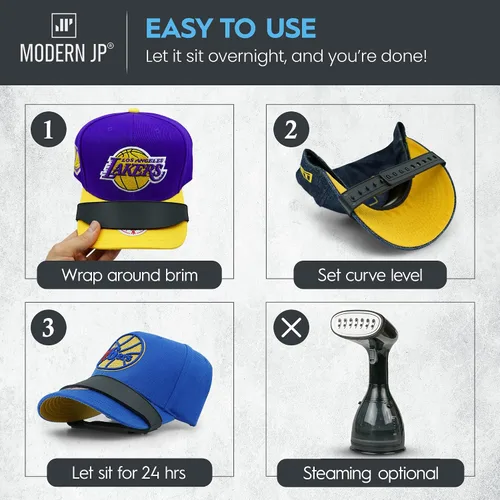 Miniatura 3 de Modern JP Sombrero Brim Bender (1 unidad) – Banda curva perfecta, moldeador de sombrero opcional al vapor – Herramienta de curva fácil de poner