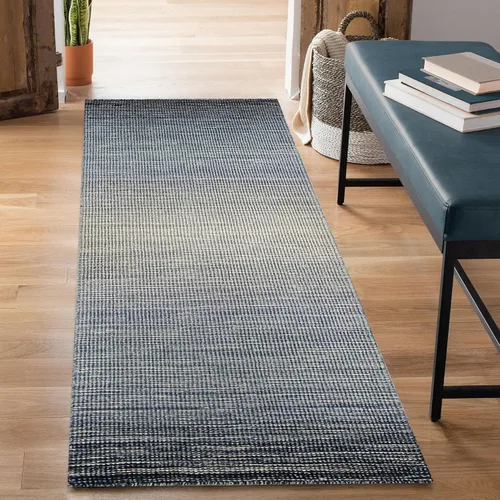 Miniatura 5 de Liora Manne Aruba - Alfombra de lana tejida a mano para interiores, diseño de transición degradado casual (mezclilla degradada)