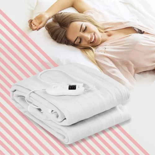 ReunionG Cubrecolchón eléctrico con calefacción lavable, 8 modos de control de temperatura, 4 modos de tiempo de marcha, mantas calefactoras con
