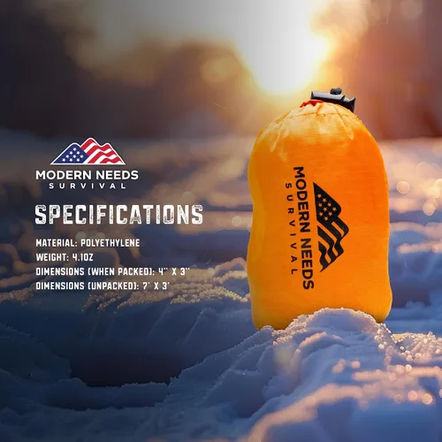 Miniatura 4 de MODERN NEEDS Emergency Sleeping Bag Survival – Thermal Blanket & Bivy Sack Emergency Bivy & Survival Blanket Outdoor Sleeping Bag & Hiking