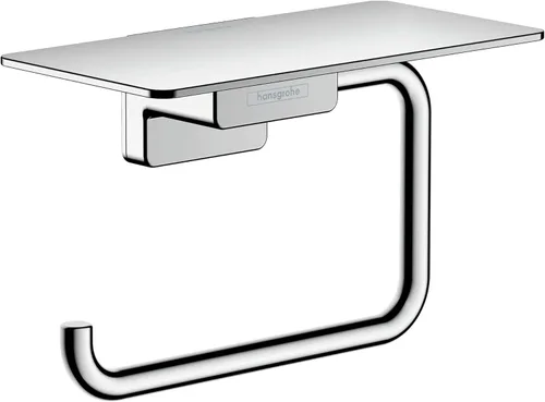Miniatura 7 de hansgrohe AddStoris 41772670 - Soporte para papel higiénico con estante en color negro mate