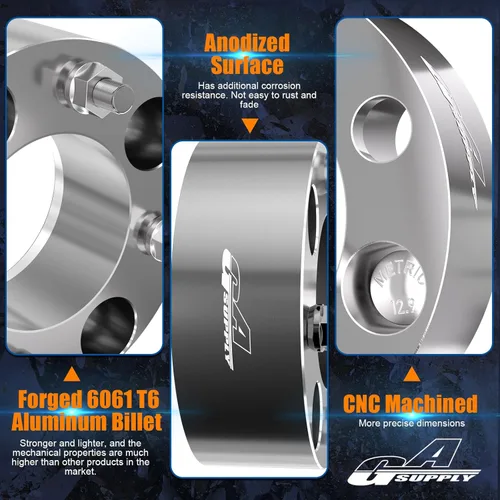 Miniatura 4 de GAsupply Espaciadores de rueda 4x110 de 2 pulgadas, adaptadores de espaciadores de rueda ATV de 2.913 in con pernos de 10 × 1.25, compatible