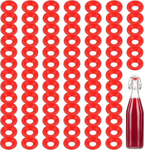 70 juntas de goma de silicona para botellas abatibles, arandelas superiores oscilantes, sellos a prueba de fugas, compatibles con botellas Grolsch