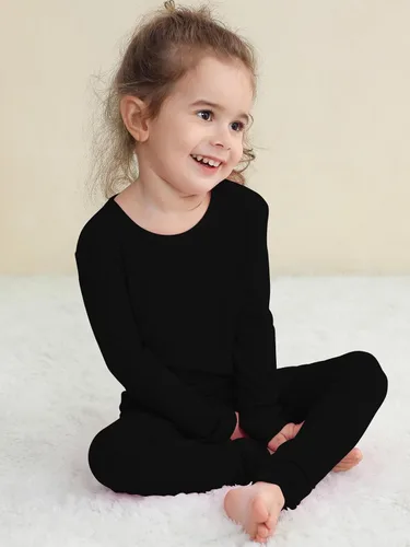 Miniatura 42 de GUISBY Conjunto de pijama de rayón de bambú para niños y niñas, ajuste cómodo, para uso diario, conjunto de pijama de 2 piezas
