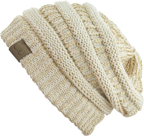 Miniatura 444 de C.C Trendy Warm Chunky Soft Stretch Cable Knit Beanie