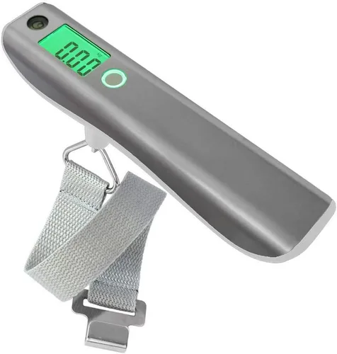 Miniatura 2 de Báscula digital de equipaje con cinta métrica, mide el peso del equipaje con precisión, función de tara para restablecer el dispositivo incluido