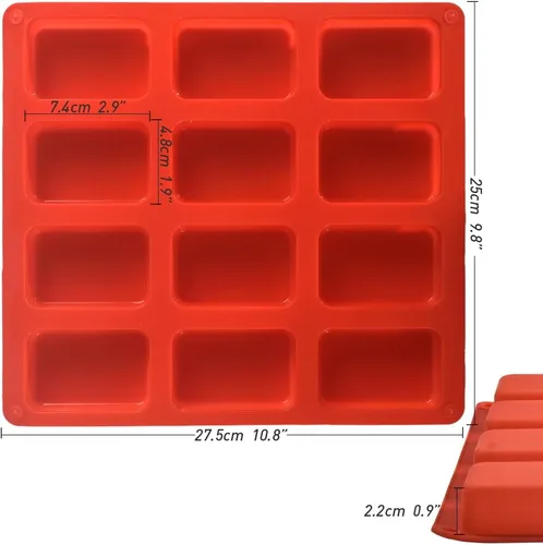 Miniatura 3 de ionEgg Molde de silicona para pan, mini sartén antiadherente, molde de silicona para hornear pan de 12 cavidades, para pastel de pan, pan, pastel