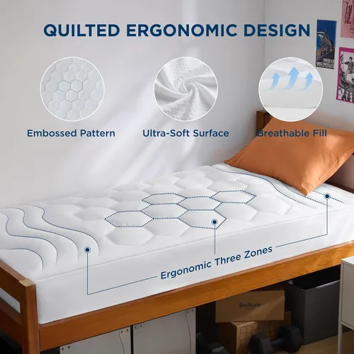Miniatura 57 de Bedsure Protector de colchón beige individual XL – Cubrecolchón suave para dormitorio universitario, protector de cama individual extra largo