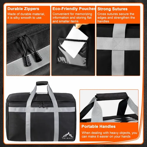 Miniatura 5 de Himal Outdoors Bolsa aislada para entrega de alimentos XXXL-23 pulgadas de ancho x 15 pulgadas de alto x 14 pulgadas de profundidad, bolsa