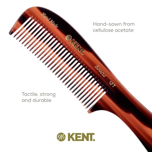 Miniatura 5 de Kent 10T Peine grande desenredante, peine de dientes anchos hecho a mano para cabello rizado, peines desenredantes para cabello húmedo y seco