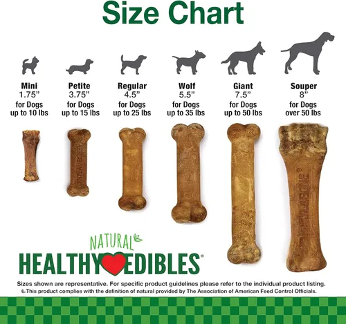 Miniatura 8 de Nylabone Healthy Edibles Masticables Naturales para Perros Golosinas Masticables de Larga Duración para Perros, Sabor a Carne Asada y Pollo