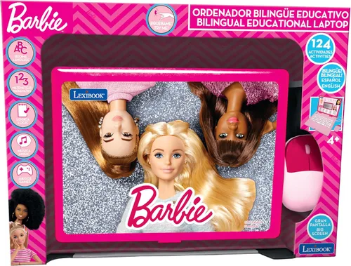Miniatura 4 de Lexibook Barbie, portátil educativo y bilingüe en inglés/español, juguete para niños con 124 actividades para aprender, jugar juegos y música, rosa