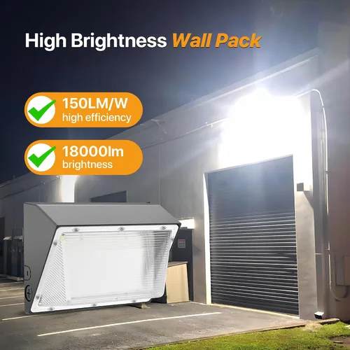 Miniatura 4 de Paquete de luz LED de pared de 120 W con fotocélula del atardecer al amanecer, 18,000 lm (150 LM/W) luz de inundación para montaje en pared al aire