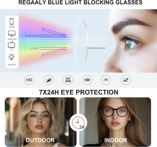 Miniatura 6 de Lentes de bloqueo de luz azul para mujeres y hombres, lentes de luz azul para computadora, antifatiga ocular y deslumbramiento UV