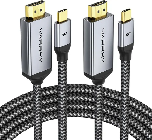 Miniatura 11 de Cable USB C a HDMI 4K, WARRKY [trenzado, de alta velocidad] Thunderbolt 3 a HDMI adaptador compatible para iPad nuevo, MacBook Pro/Air, iMac, Galaxy