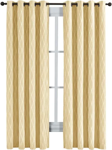 Miniatura 10 de Royal Bedding Victoria - Paneles térmicos opacos, cortinas de ventana de jacquard con ojales superiores para oscurecer la habitación, un par, juego