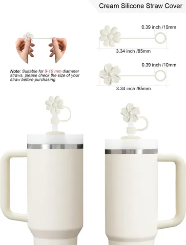 Miniatura 2 de Paquete de 6 para accesorios de taza Stanley de 30/40 Oz, 2 cubiertas de pajita, 2 pajitas de repuesto, 1 cepillo limpiador de pajitas, 1 botas