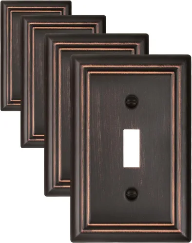 Miniatura 28 de Cubiertas de Enchufe Decorador Doble, Placas de Pared de Bronce Envejecido para Interruptor de Regulador, Enchufe GFCI y Receptáculo, Placas