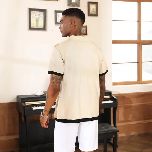 Miniatura 7 de Camisas polo de moda para hombre, camisas de punto vintage a rayas, camisas de golf casuales ajustadas