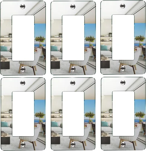 Miniatura 10 de 1 Pieza Placa de Interruptor de Luz con Espejo, Cubierta de Salida de Pared Decorativa de Acrílico, Placas de Interruptor de Espejo, Placas de Pared