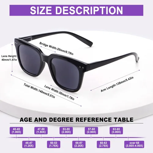 Miniatura 2 de Paquete de 6 lentes de lectura de moda para mujeres y hombres, bloqueo de luz azul, lectores cuadrados de gran tamaño con bisagra de resorte 2