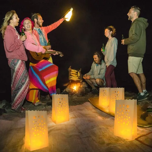 Miniatura 4 de ANZOME Velas de té sin llama con 30 paquetes de bolsas luminarias, 30 velas LED sin perfume, velas de té falsas con llamas realistas, Navidad
