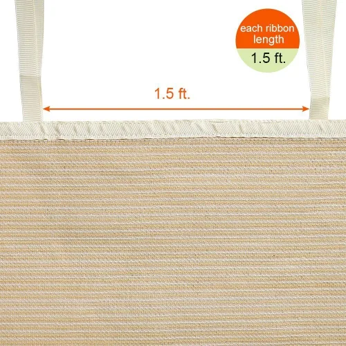 Miniatura 2 de Shatex Panel de sombra de 10 x 12 pies, bloquea el 90% de la luz solar con cinta lista para atar para pérgola cenador, porche, trigo
