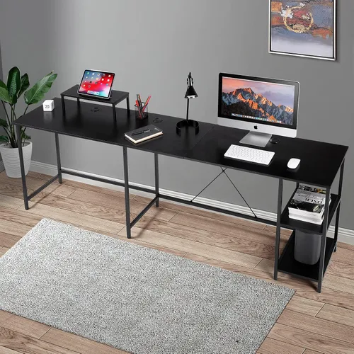 Miniatura 4 de UNICOO Escritorio en forma de L – Escritorio esquinero en L para oficina en casa, escritorio de juegos en forma de L, estación de trabajo