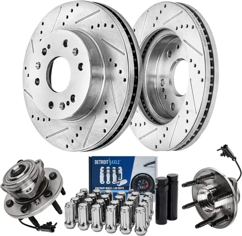 Miniatura 16 de Detroit Axle - Kit de frenos para Honda Accord 2008-2012, rotores de frenos de disco perforados y ranurados, pastillas de freno de cerámica 2009
